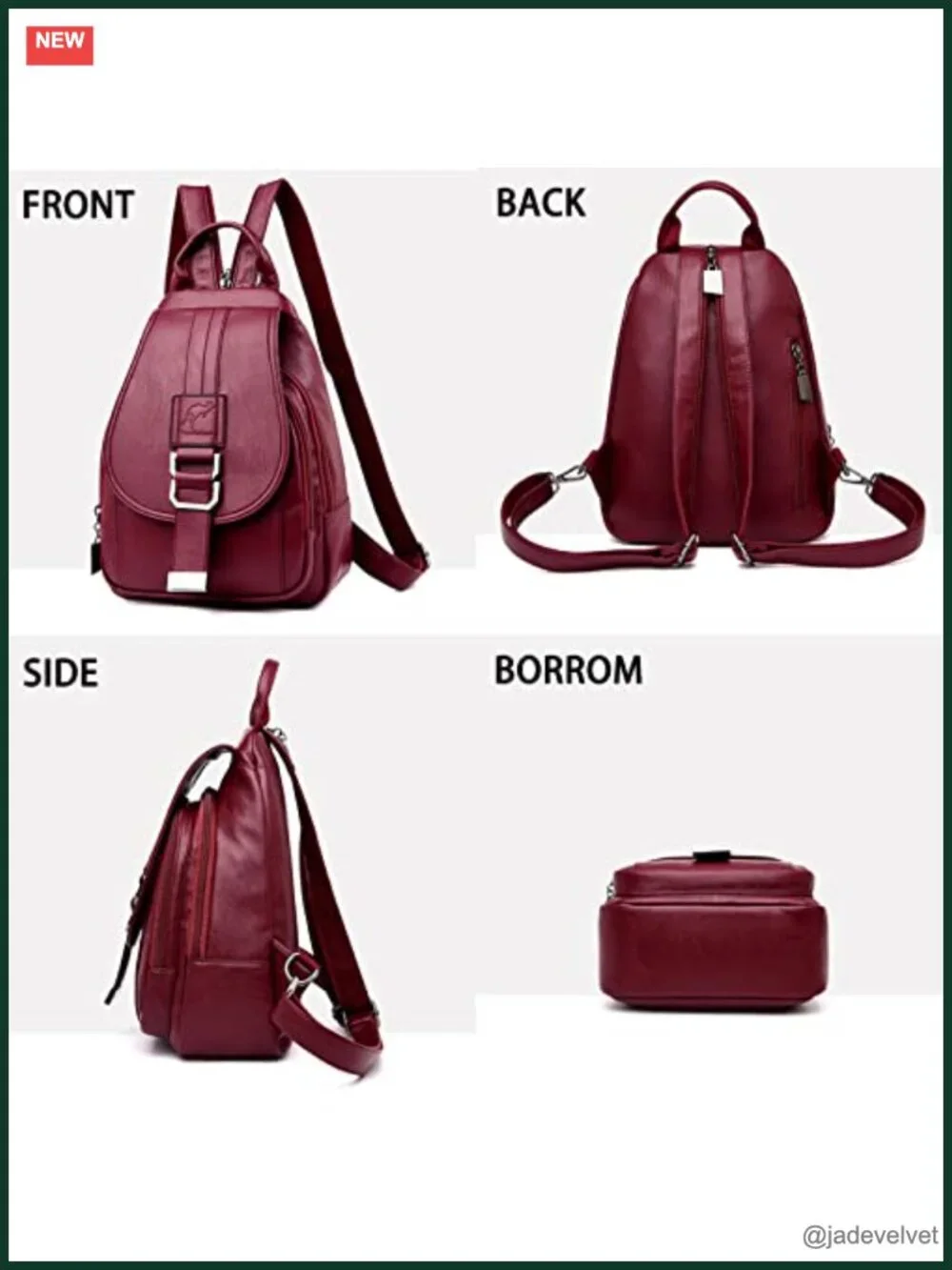 Genuine Leather Fashion Backpack for Women Large Capacity Satchel Shoulder Bags
